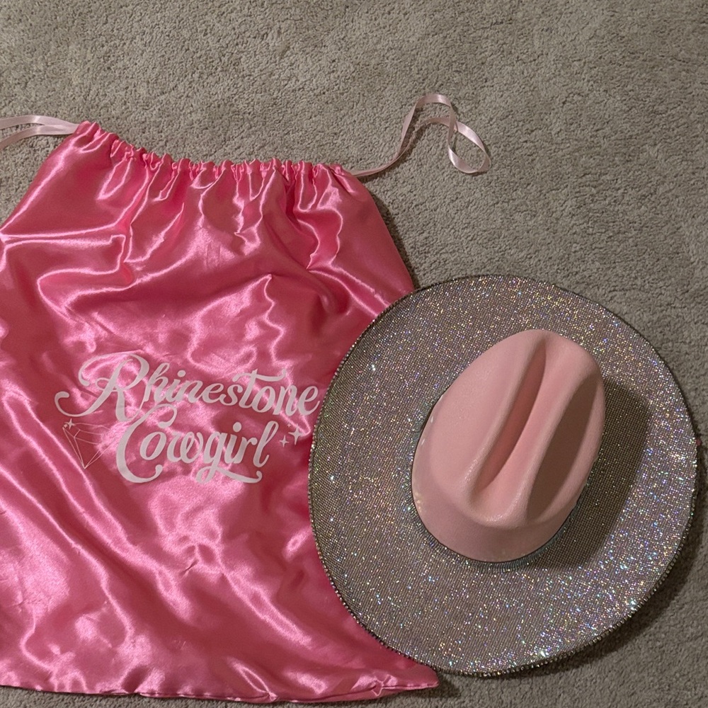 Rhinestone Cowgirl Pink and Silver Hat